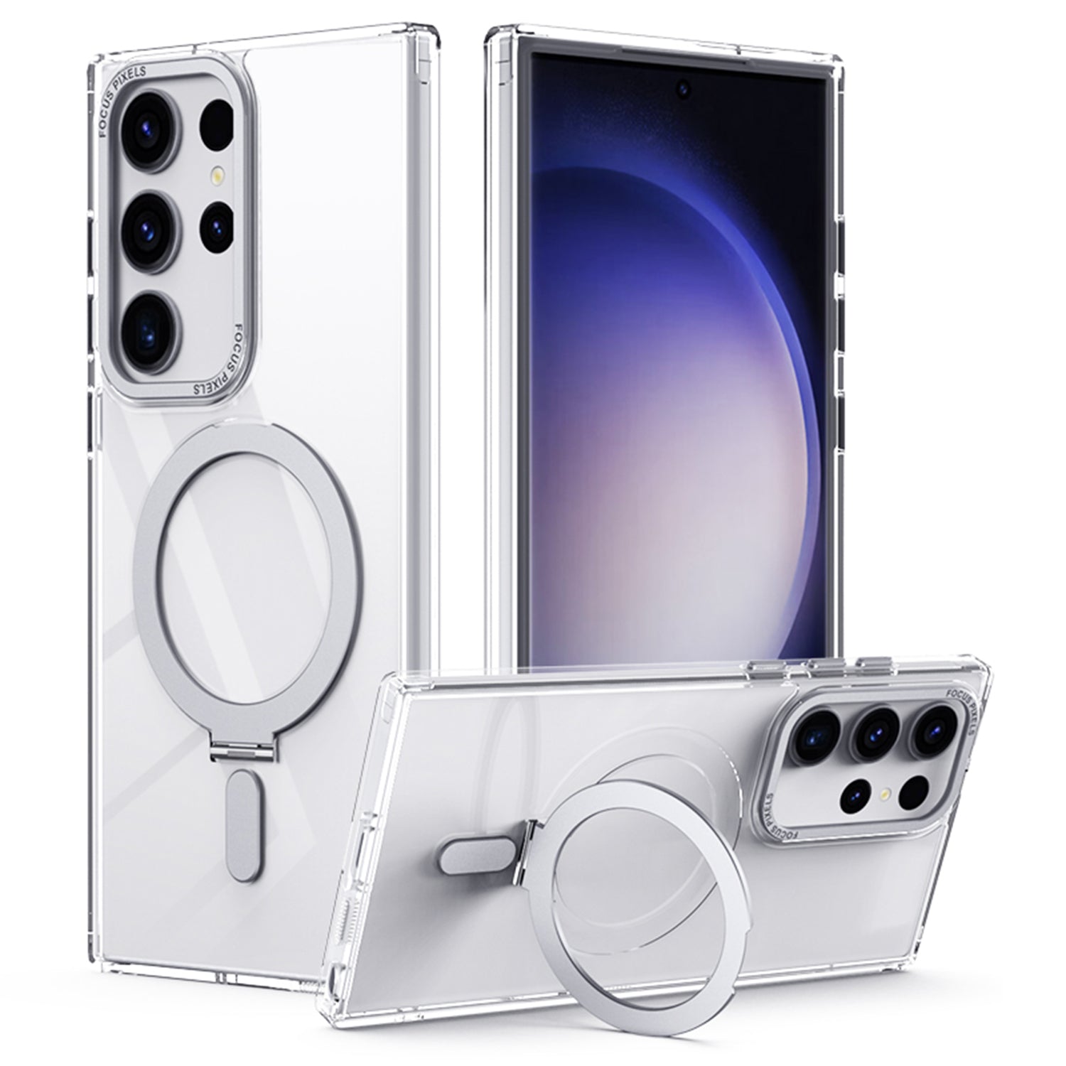 For Samsung Galaxy S23 Ultra Matte Magnetic Phone Case TPU Acrylic Phone Cover with Ring Kickstand For Samsung Galaxy S23 Ultra Matte Magnetic Phone Case TPU Acrylic Phone Cover with Ring Kickstand